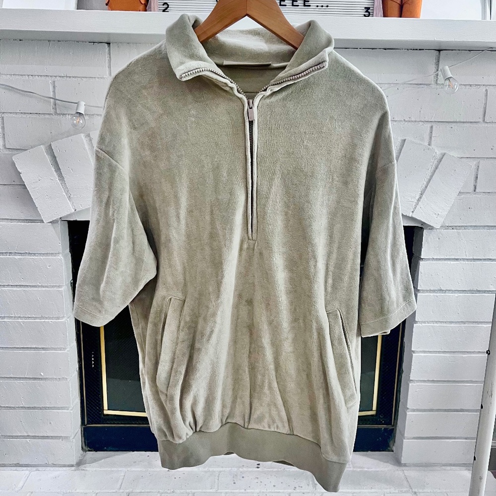Fear of God Essentials Oversized Quarter Zip Velour Pullover